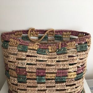 Multi color handmade African shoppingpicnic basket
